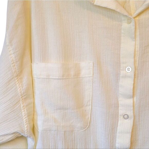 Z Supply Women's Butter Yellow Gauzy Cotton Button Down Shirt Size XS/S - Picture 4 of 6